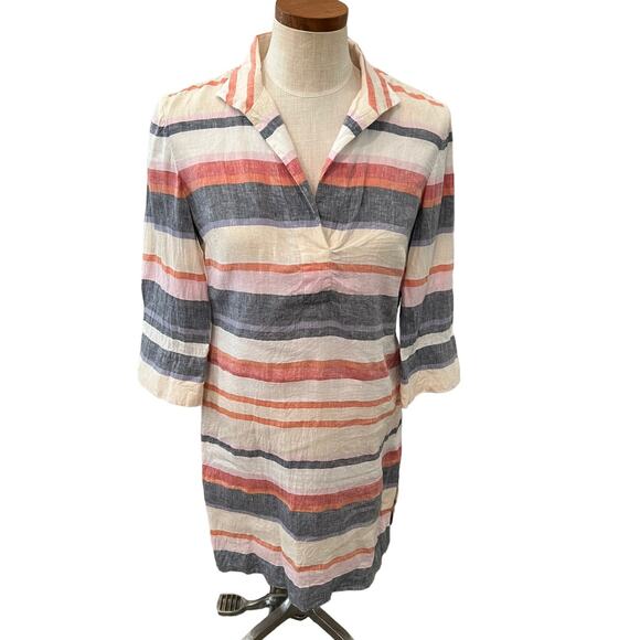Brooks Brothers Striped linen shirt dress 4 - Picture 1 of 5